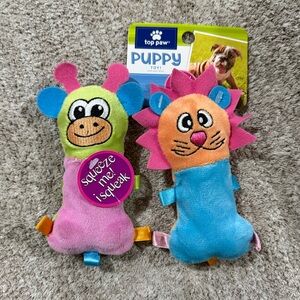 NEW Top Paw plush squeaker toy x2